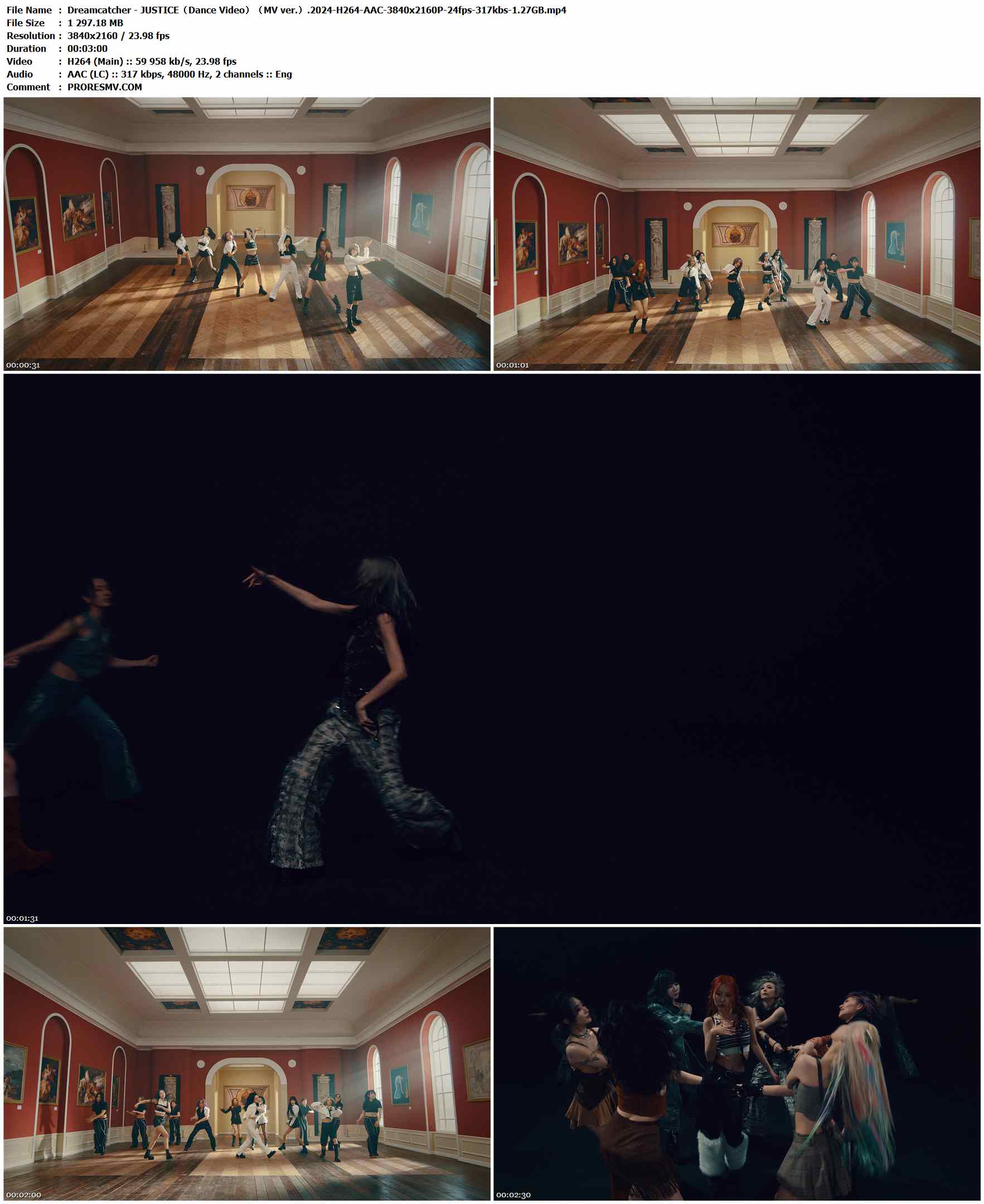 Dreamcatcher - JUSTICE（Dance Video）（MV ver.）.2024-H264-AAC-3840x2160P-24fps-317kbs-1.27GB官方MV_高清MV